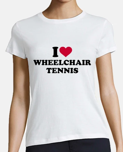 T-shirt amo il tennis in sedia a rotelle