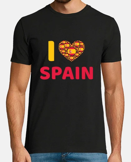 T-shirt amo la bandiera spagnola della spagna, turismo in spagna,