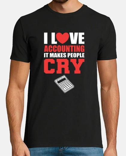 T-shirt amo la contabilità fa piangere le perso