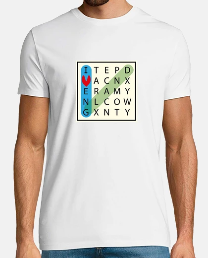 T-shirt amo zuppa di alfabeto inglese