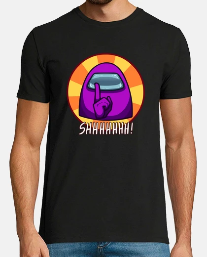 Tee-shirt Among us parmi nous silence chut lila