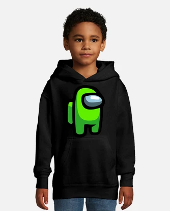 Among us green kids hoodie tostadora