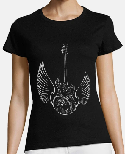 Playera amor alas de guitarra de música
