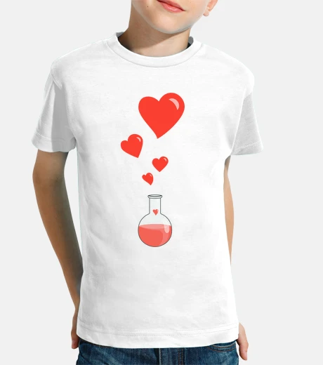 Ropa amor matraz química del friki de los corazones blancos