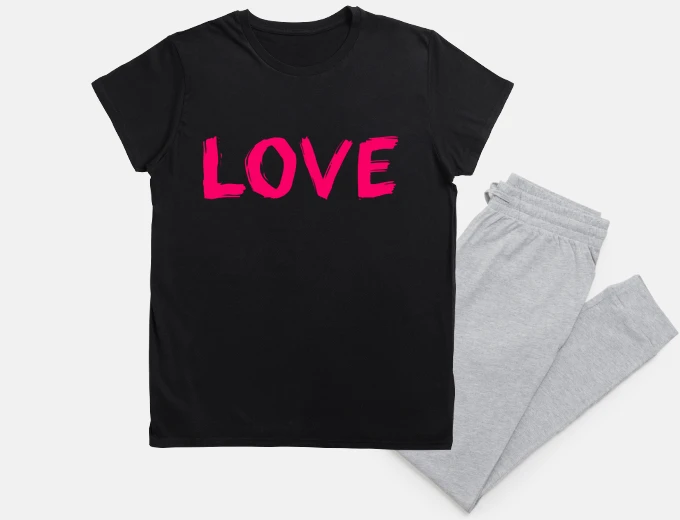 Pigiama amore , ti amo, babydoll, dichiarazione d&#39;amore, grunge