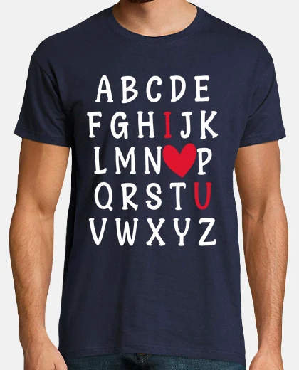 T-shirt amore alfabeto valentino you i love cuore