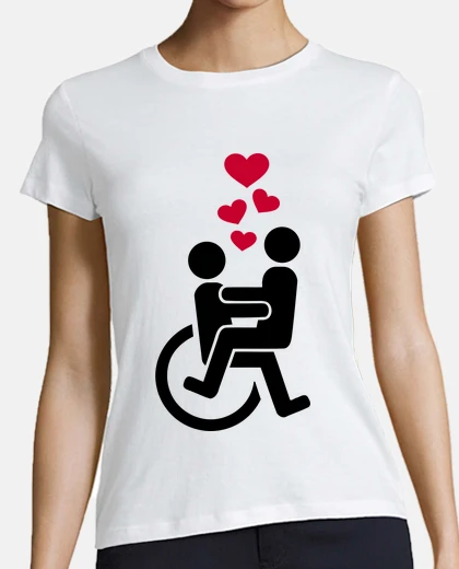 T-shirt amore cuori sedia a rotelle