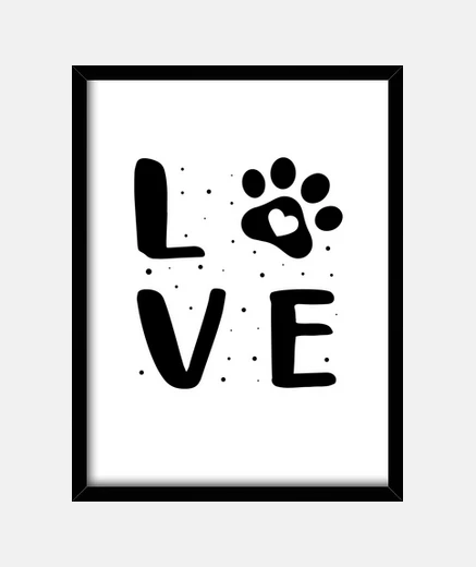 Quadro amore dell39impronta del cane