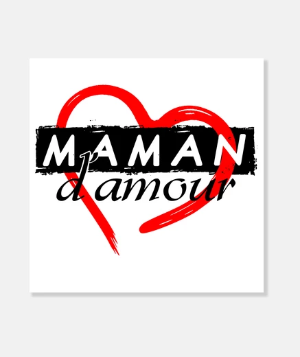 Stampa amore mamma scritte e cuore rosso