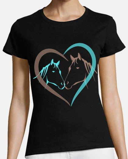 T-shirt amore per i cavalli - disegno di cavall