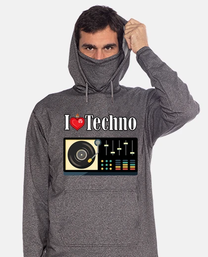 Felpa amoree il bordo nero techno con le tavo