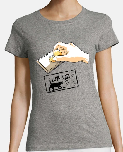 Tee-shirt amour chats-timbre-animal-animal de com