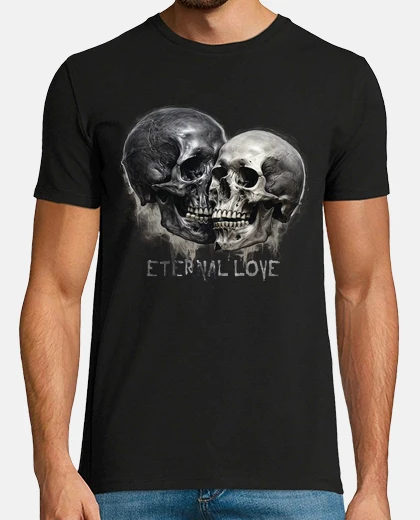 Tee-shirt amour éternel. crânes fn