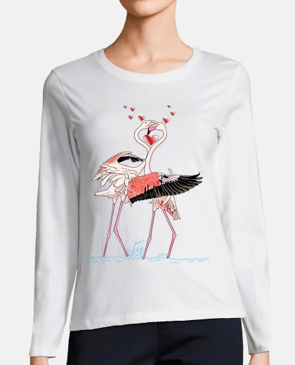 Tee-shirt amour flamants