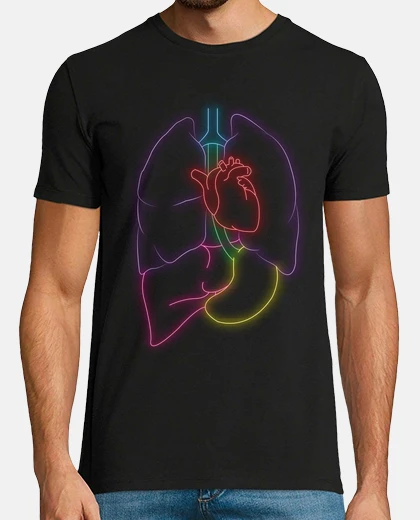 T-shirt ana tomia human a in neon
