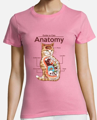 Camiseta anatomia de los gatos camisa par. laTostadora