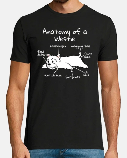 T-shirt anatomia di un cane altopiano west bianco