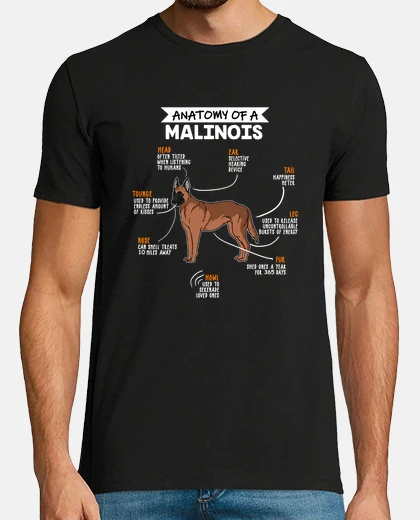Tee-shirt anatomie d&#39;un cadeau drôle de propriétaire de chien malinois