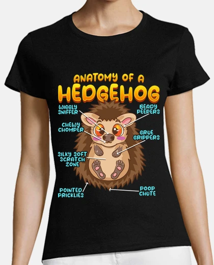 Tee-shirt anatomie d&#39;un hérisson pour les amateurs les animaux en anglais
