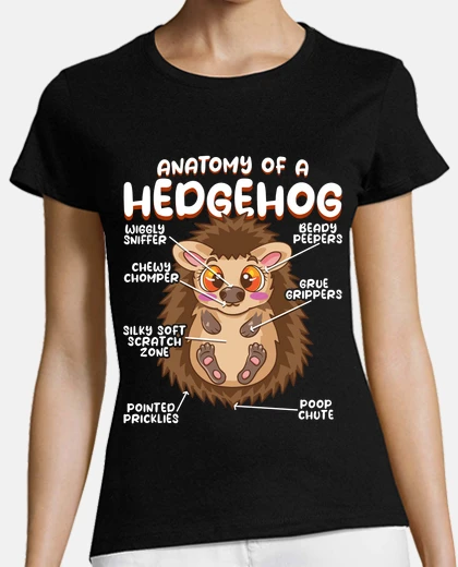 Tee-shirt anatomie d&#39;un hérisson pour les amateurs les animaux en anglais