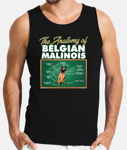 Tee-shirt anatomie d39un malinois belge je drôle