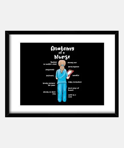 Framed anatomy of a caregiver nurse medical jo