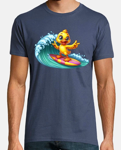 T-shirt anatroccolo giallo surf disegno anatra anatra