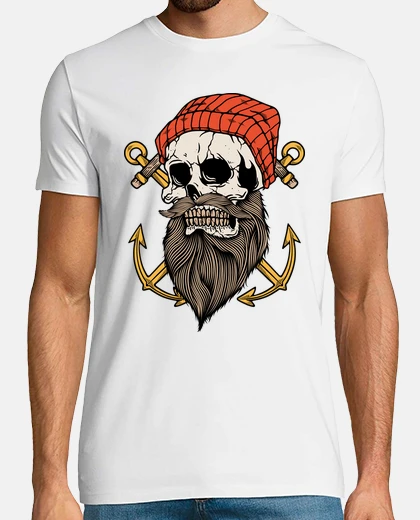 T-shirt ancora del cranio