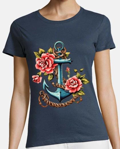 Tee-shirt ancre tatouage modele  tatoueur tatouages bateau peche 