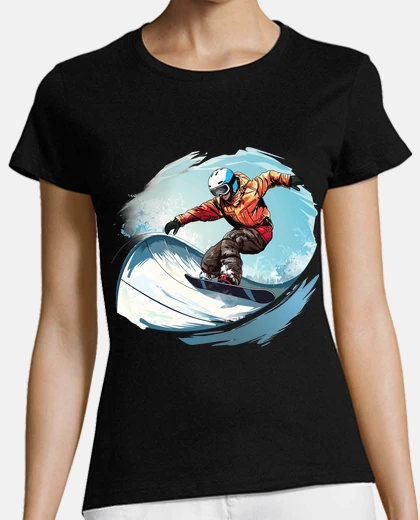 T-shirt andare in snowboard