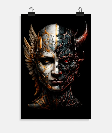 Poster angel and demon science fiction poster bedroom studio workshop comics poster