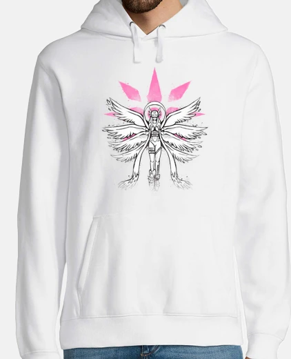 Sudadera ángel de la pintada del hombre con capucha ligera