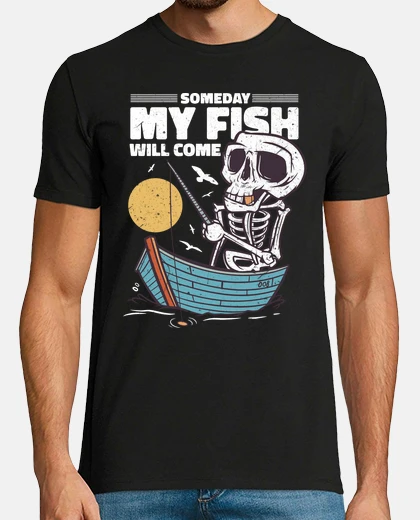 T-shirt angelo divertente che dice pesce barca 
