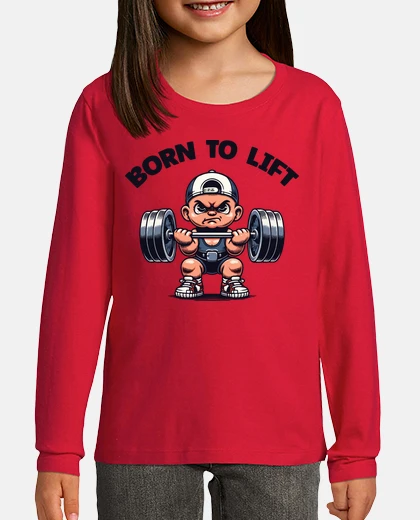 Kids Angry baby lifting heavy weights