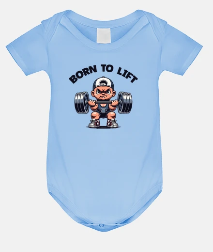 Kids Angry baby lifting heavy weights