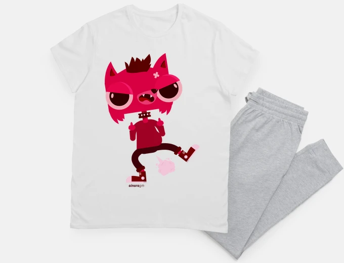 Pyjama angry cat boy pajamas