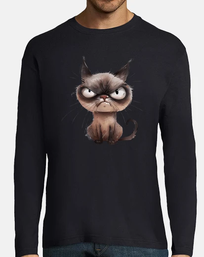 Playera angry cat cartoon