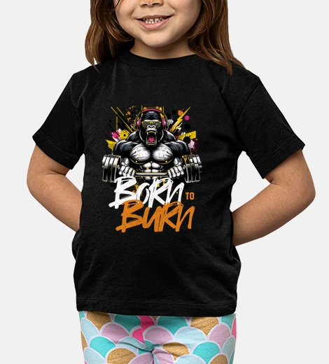 Kids angry gorilla lifting weight