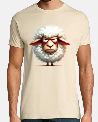 T-shirt angry grumpy sheep funny art
