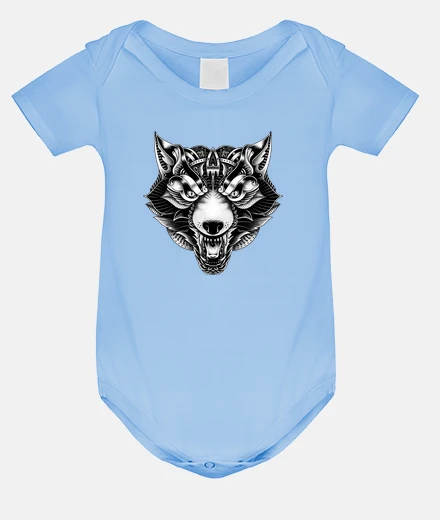 Kids Angry Wolf Ornate