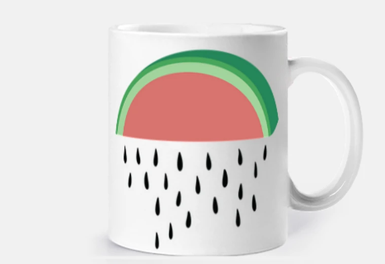 Tazza anguria pioggia semi semi tazza caffè tè cornetti tisana infuso