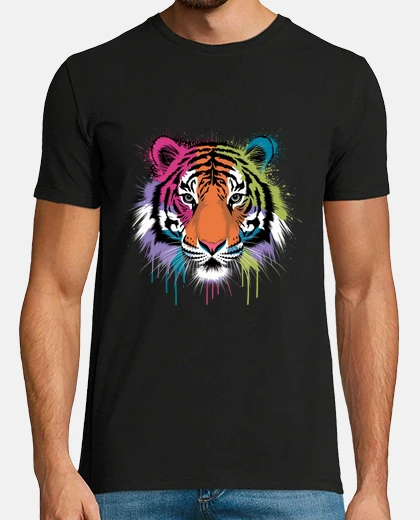 Tee-shirt animal esprit tigre coloré multicolore