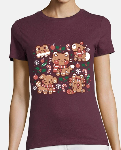 T-shirt animali di pan di zenzero festivi - maglietta da donna