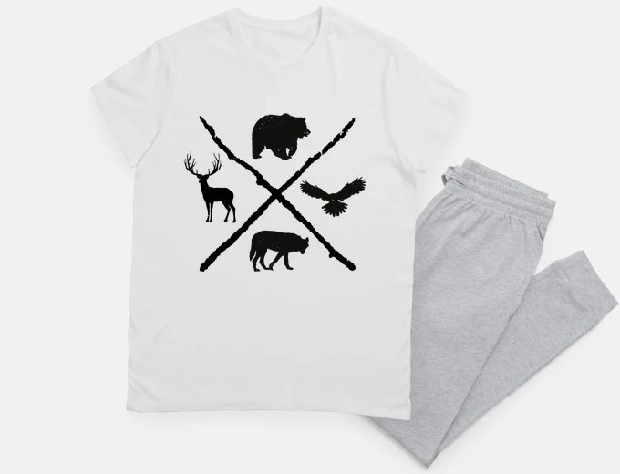 Pajama animals forest woods night sleep wild association hunter