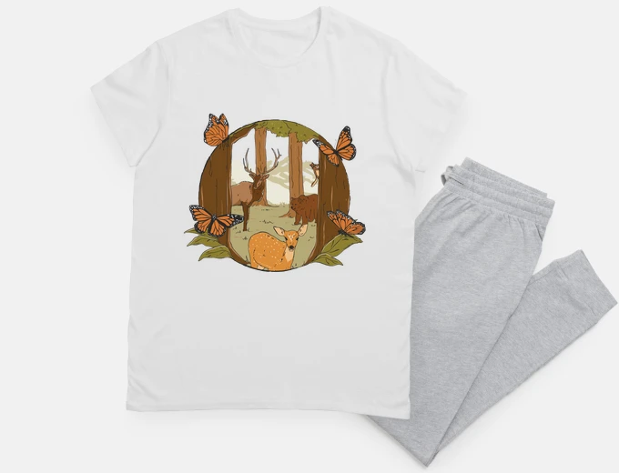 Pajama animals in the forest boho art night sleep bohemian farm farmer