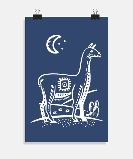 Poster animaux d39amérique - lama