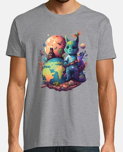 Tee-shirt Animaux de l espace explorant la terre