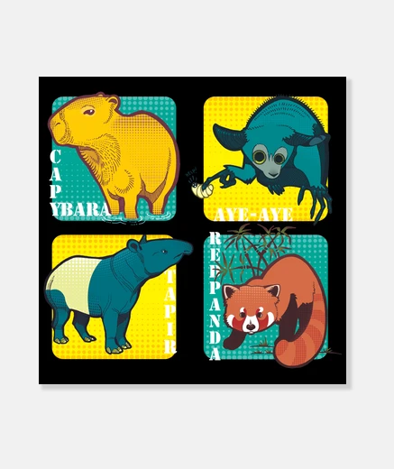 Tableau animaux pop