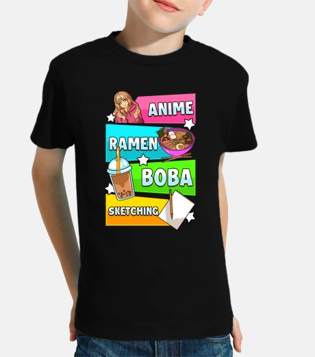 Abbigliamento anime ramen te boba e disegni manga otaku naruto giappone