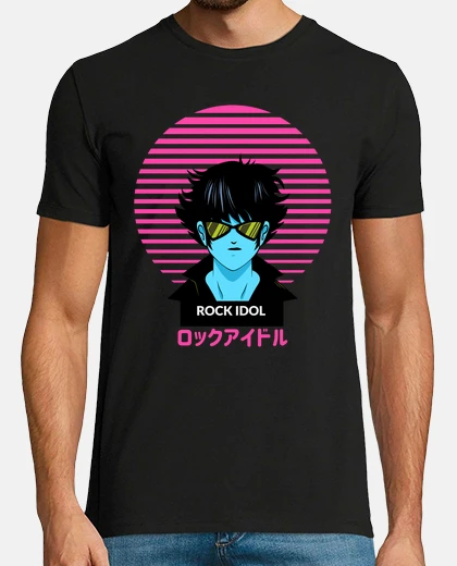 T-shirt anime rock idol anni 3980 retrò